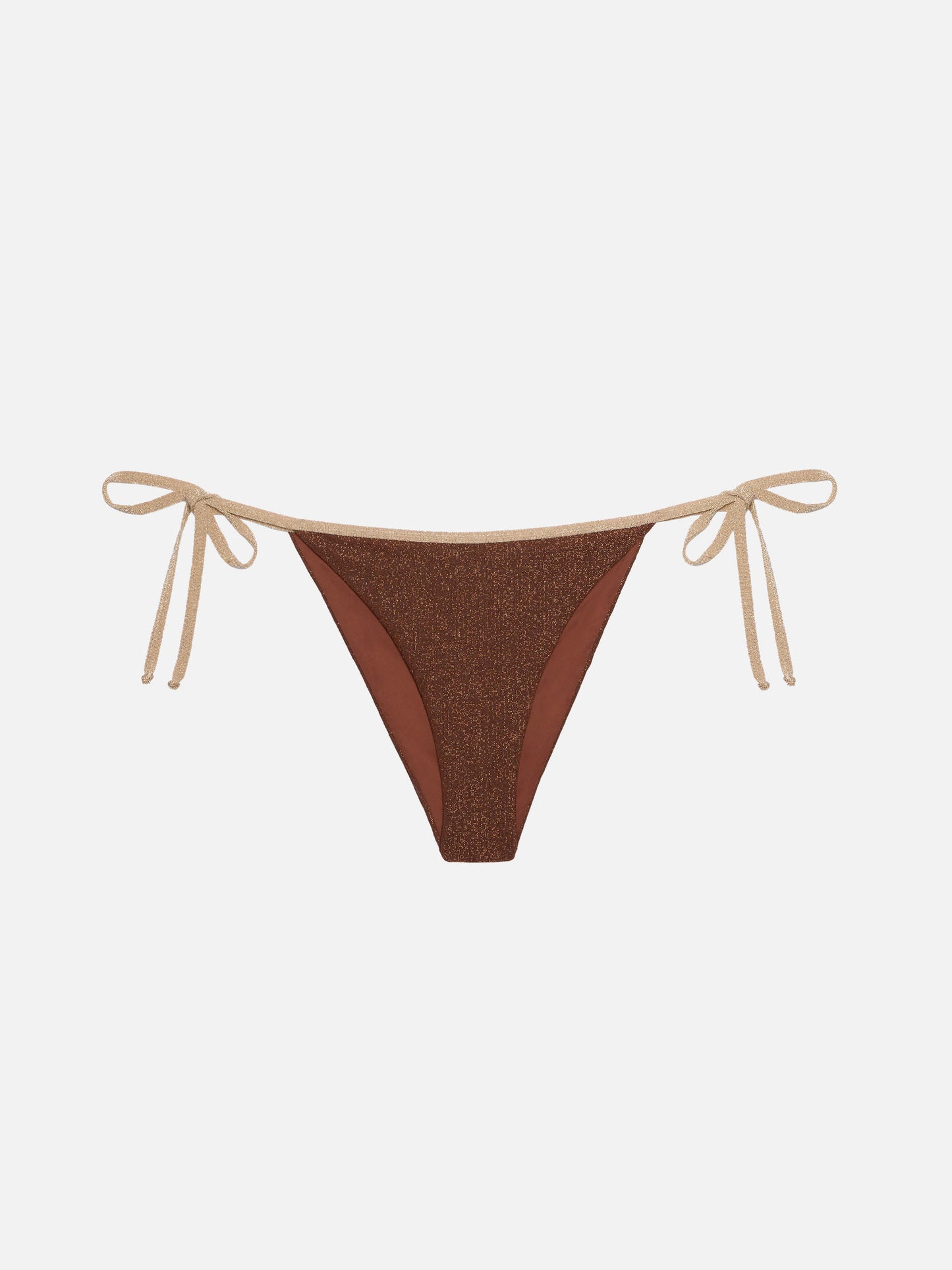 Marielle vrown lurex classic swim briefs with gold piping - MC2 Saint Barth