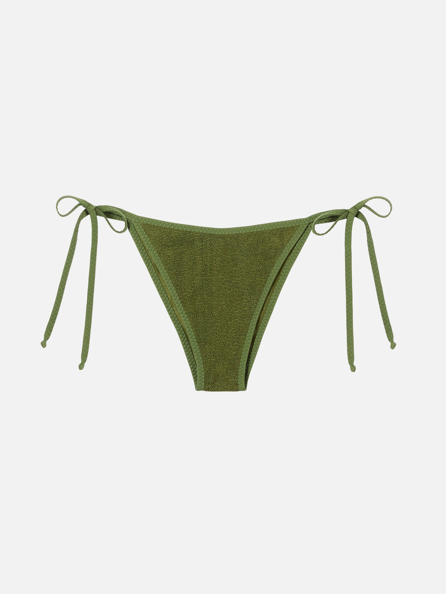 Woman crinkle forest green swim briefs