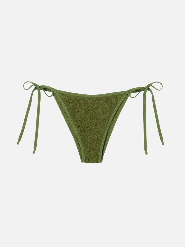 Slip mare donna verde bosco crinkle