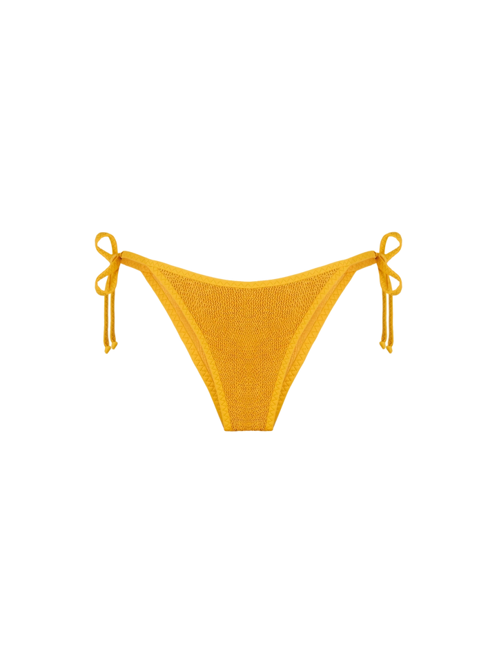 Woman crinkle ochre swim briefs