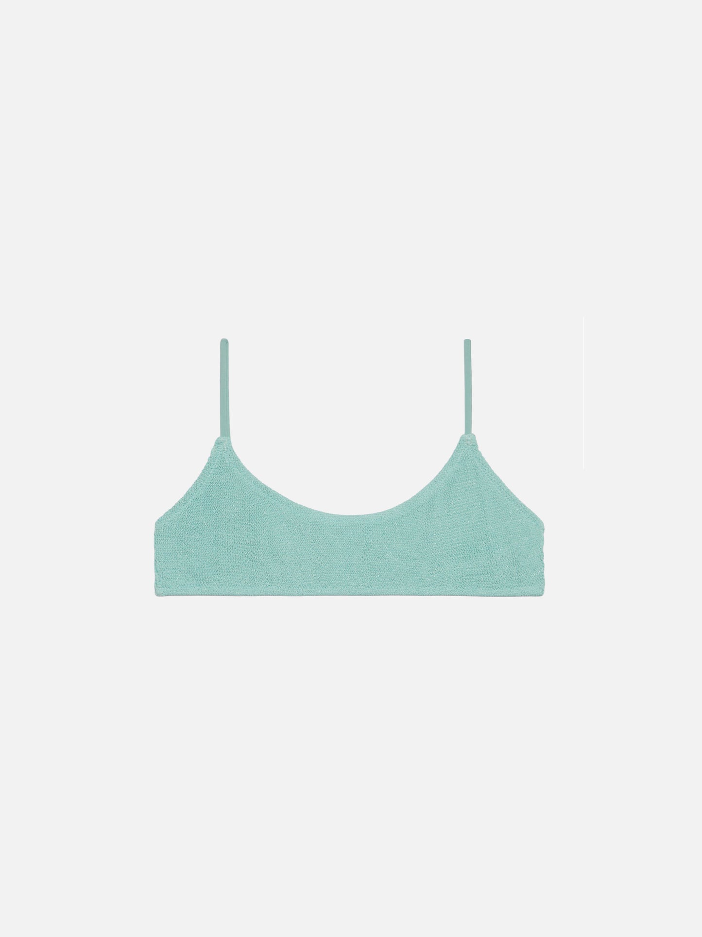 Judy crinkle lurex sage green bralette top