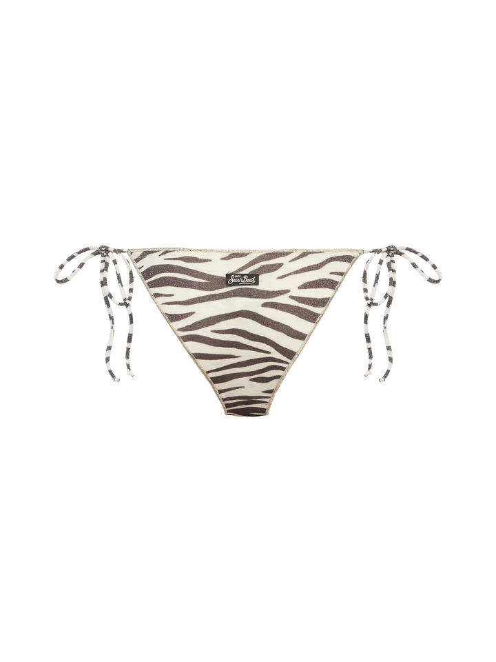 Marielle lurex classic swim briefs with zebra print - MC2 Saint Barth