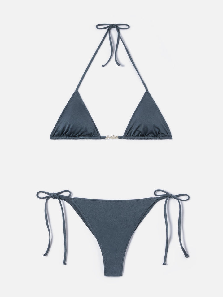 Bikini Leah Plate Marielle Plate glossy finish grigio tinta unita