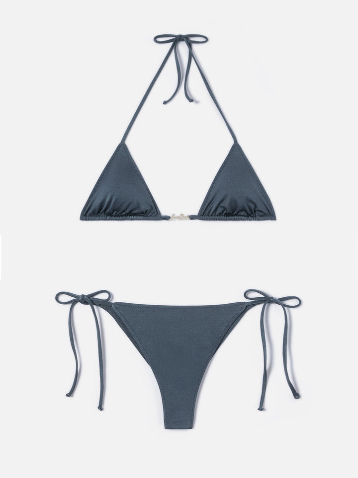 Bikini Leah Plate Marielle Plate glossy finish grigio tinta unita