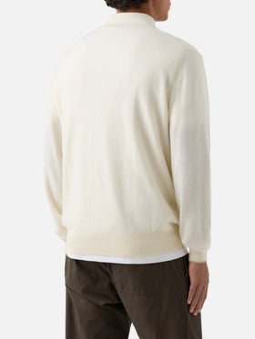 Maglia Marlow bianco panna in misto lana e cashmere con collo alto