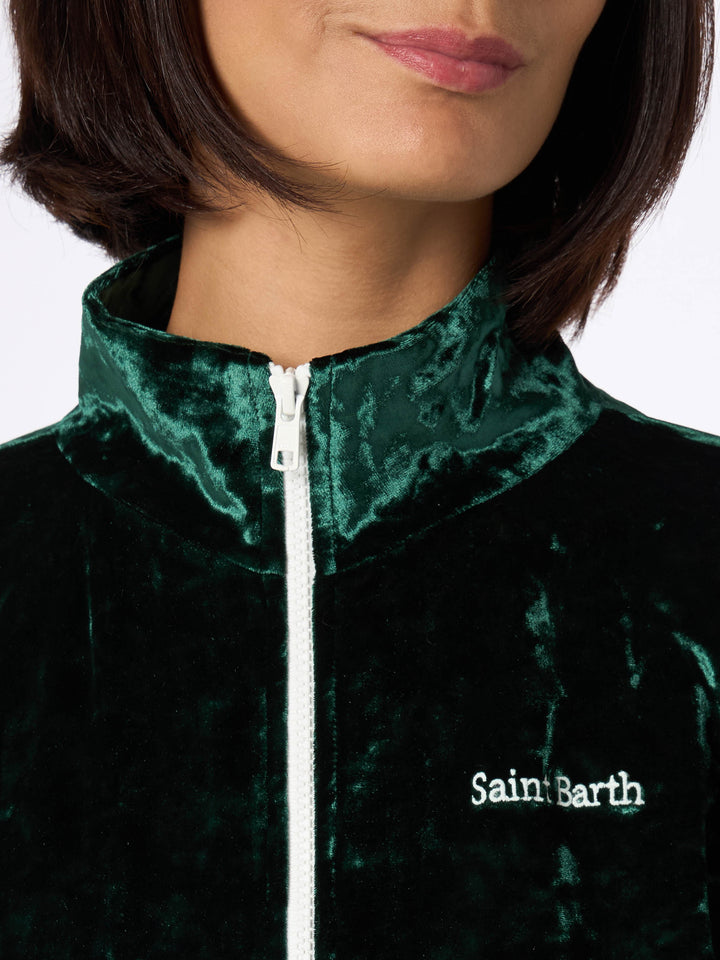 Woman green chenille sweatshirt Miriam - MC2 Saint Barth