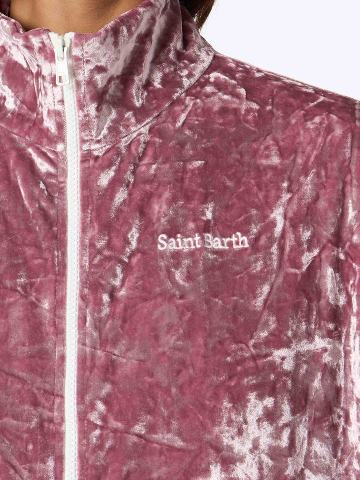 Woman sweatshirt Miriam pink chenille - MC2 Saint Barth