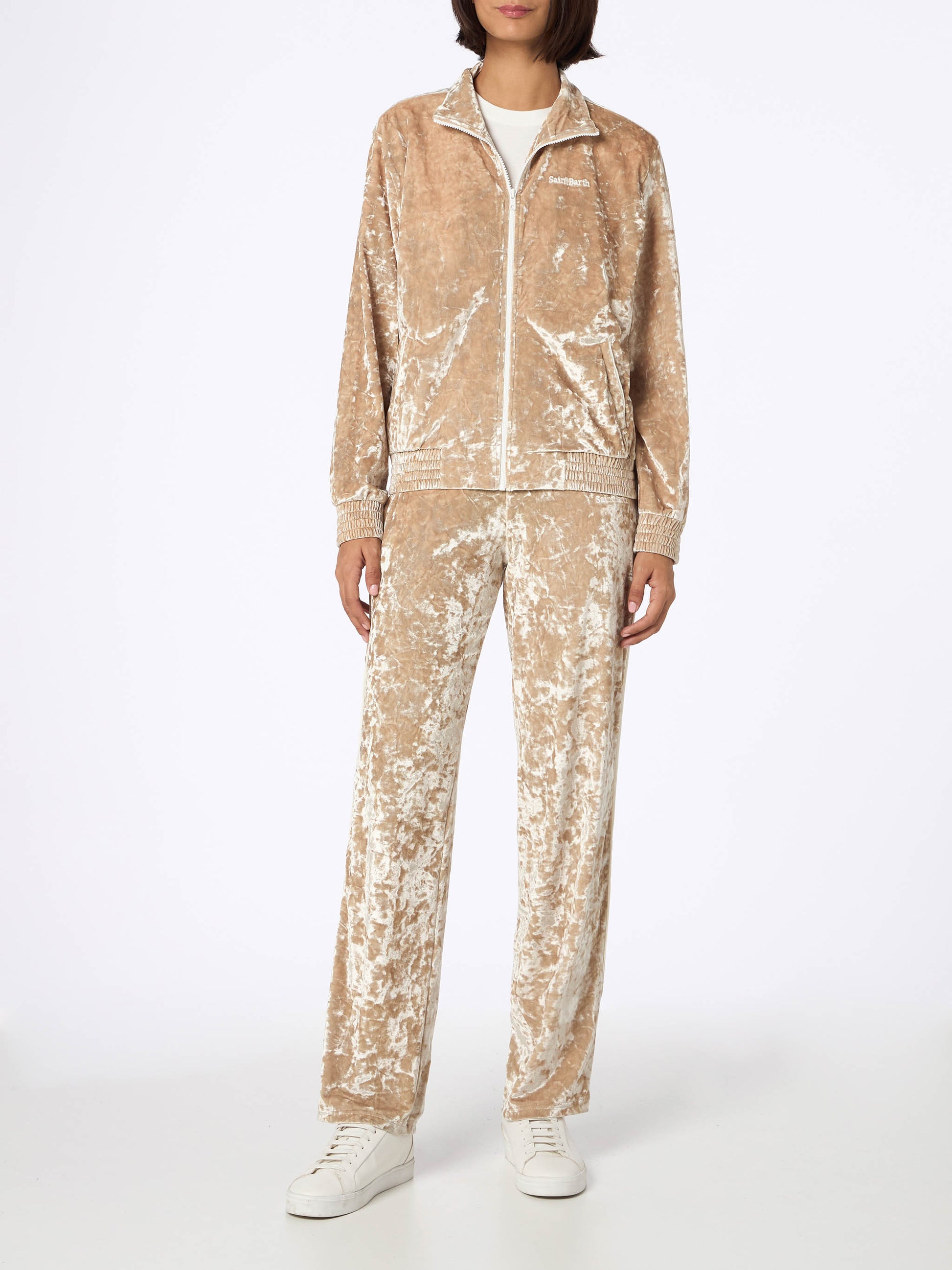 Woman sweatshirt Miriam beige chenille - MC2 Saint Barth