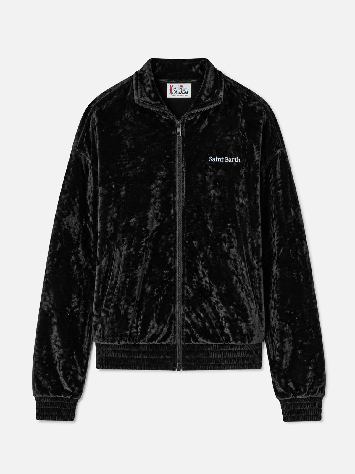 Sudadera Miriam de chenilla negra con bordado 