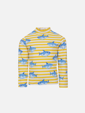 Boy printed t-shirt with long sleeves | UV PROTECTION - MC2 Saint Barth