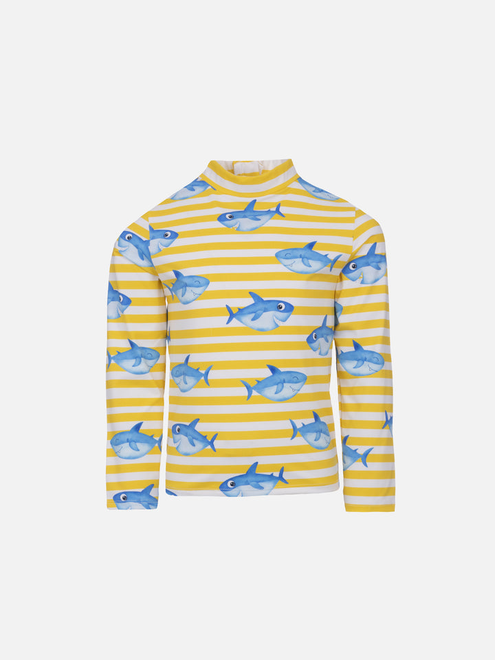 Boy printed t-shirt with long sleeves | UV PROTECTION - MC2 Saint Barth