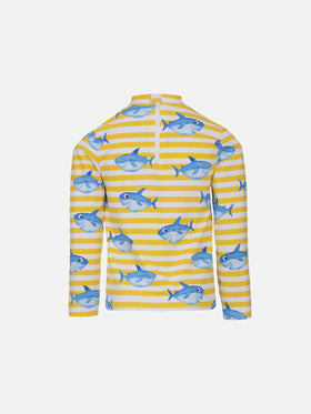 Boy printed t-shirt with long sleeves | UV PROTECTION - MC2 Saint Barth