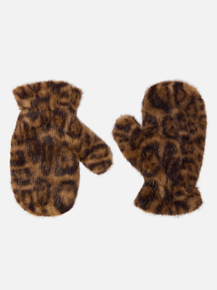 Muffy Handschuhe aus beigefarbenem Kunstpelz