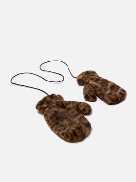 Muffy Handschuhe aus beigefarbenem Kunstpelz