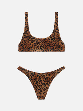 Crinkle bralette bikini Naima Naomi with animalier print