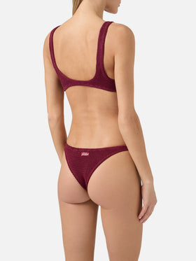Bikini a bralette Naima Naomi in crinkle bordeaux