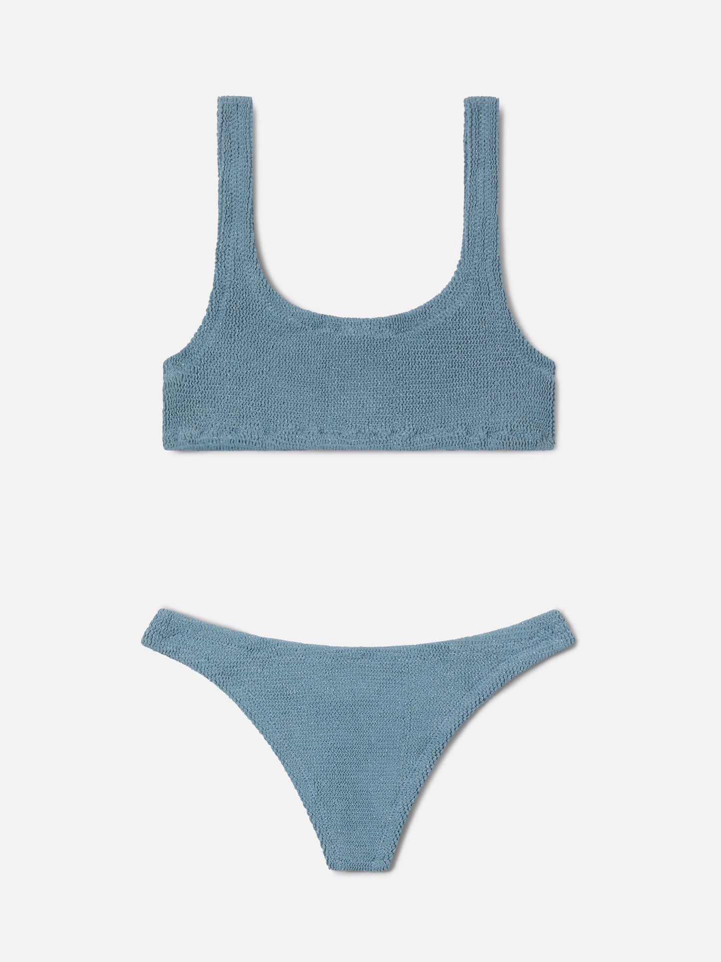 Bikini Naima Naomi in tessuto crinkle lurex azzurro
