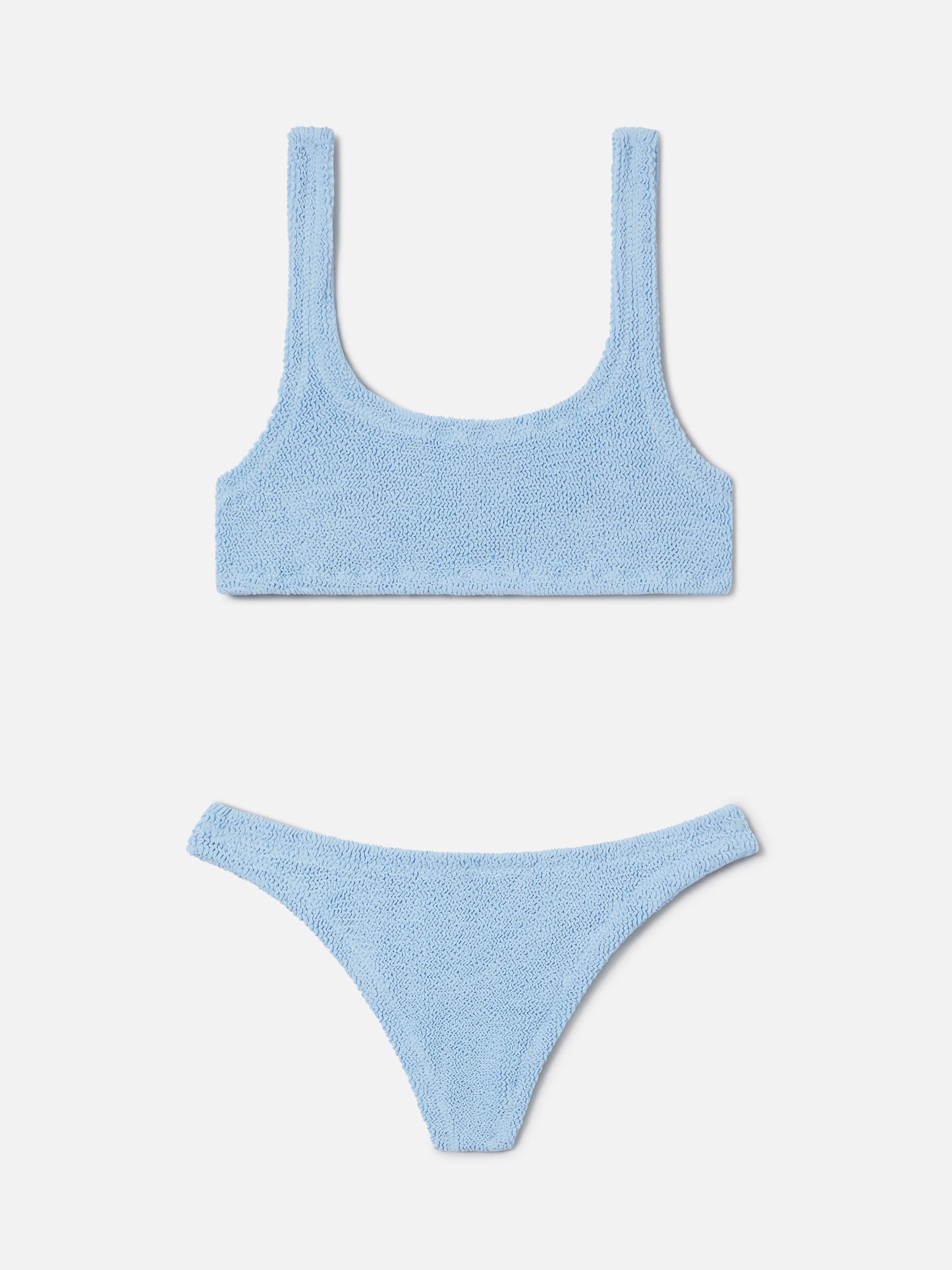 Bikini a bralette Naima Naomi in crinkle azzurro