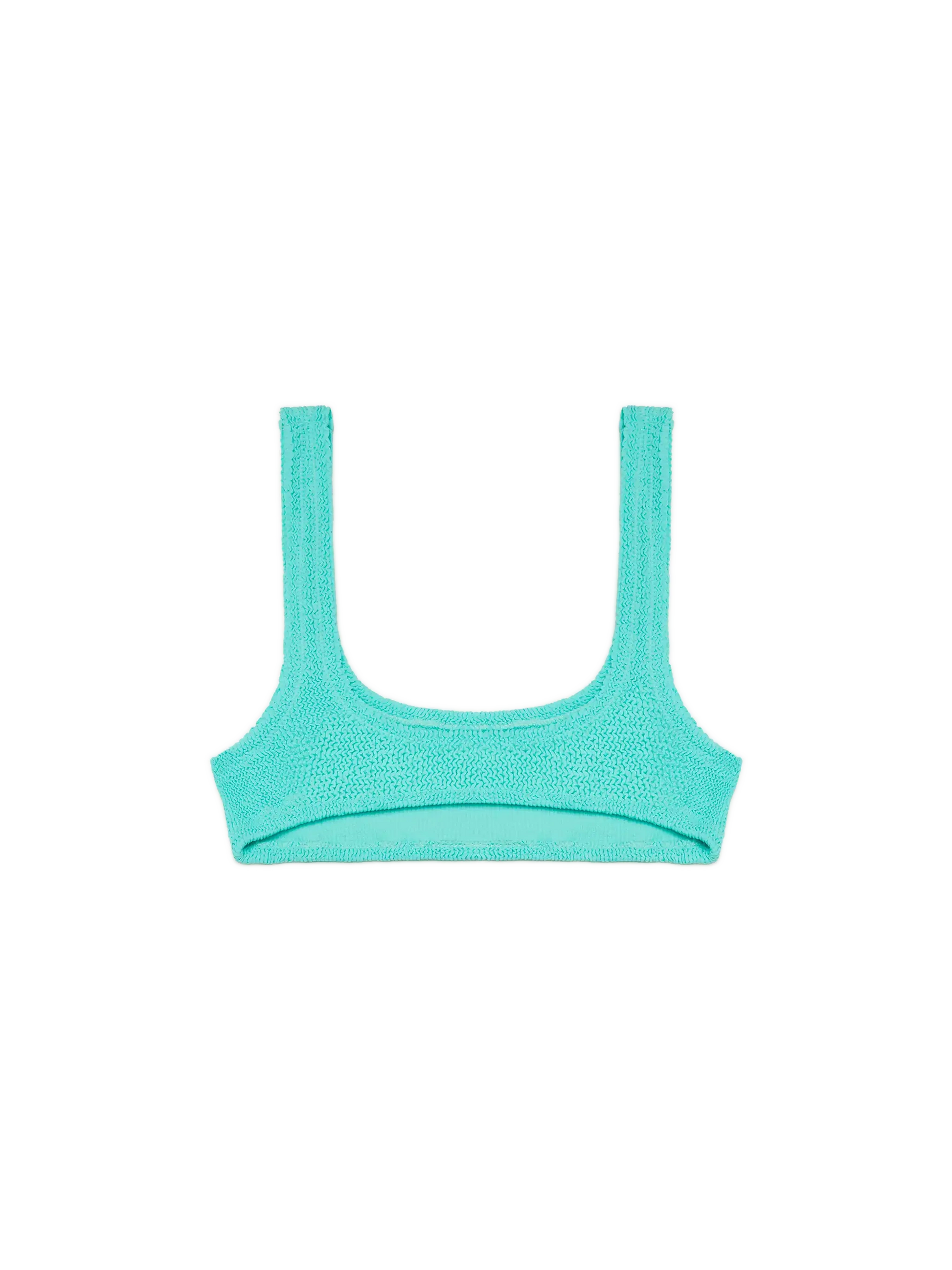 Naima water green crinkle classic bralette top - MC2 Saint Barth