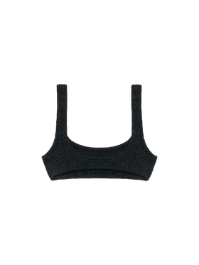 Naima black lurex crinkle classic bralette top - MC2 Saint Barth