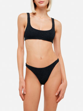 Bikini a bralette Naima Elise in crinkle lurex nero