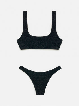 Bikini a bralette Naima Elise in crinkle lurex nero