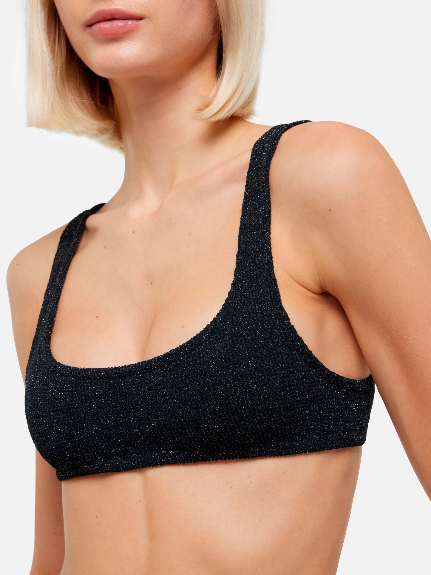 Bikini a bralette Naima Elise in crinkle lurex nero