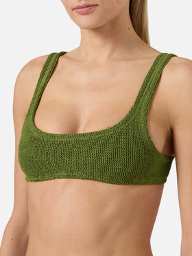 Bikini Naima Naomi verde militare in tessuto crinkle