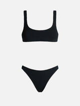 Schwarzer klassischer Crinkle-Bralette-Bikini für Damen Naima Naomi