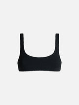 Woman black classic crinkle bralette Naima