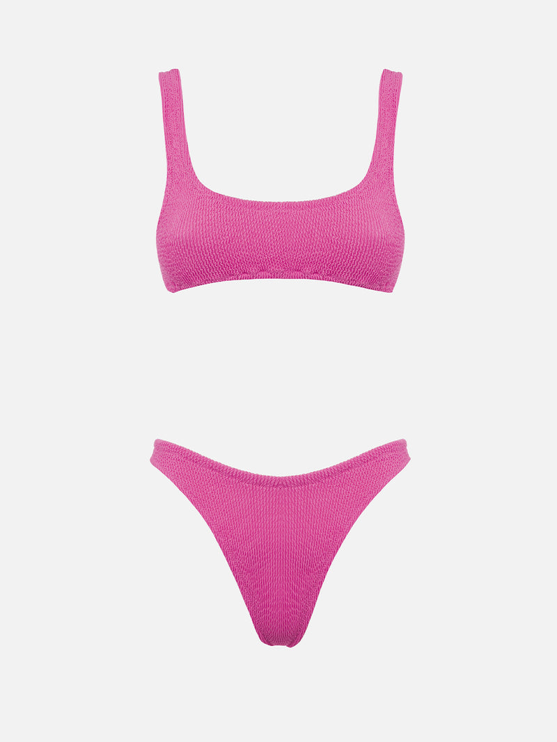 Rosa klassischer Crinkle-Bikini für Damen Naima Elise