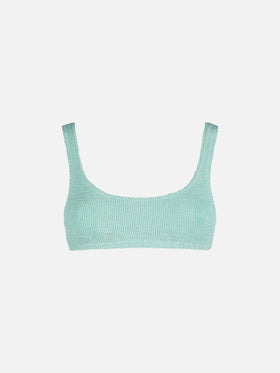 Naima crinkle classico top a bralette verde salvia