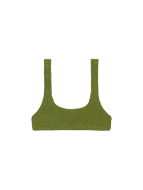 Naima military green crinkle classic bralette top - MC2 Saint Barth