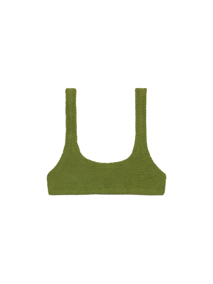 Naima military green crinkle classic bralette top - MC2 Saint Barth