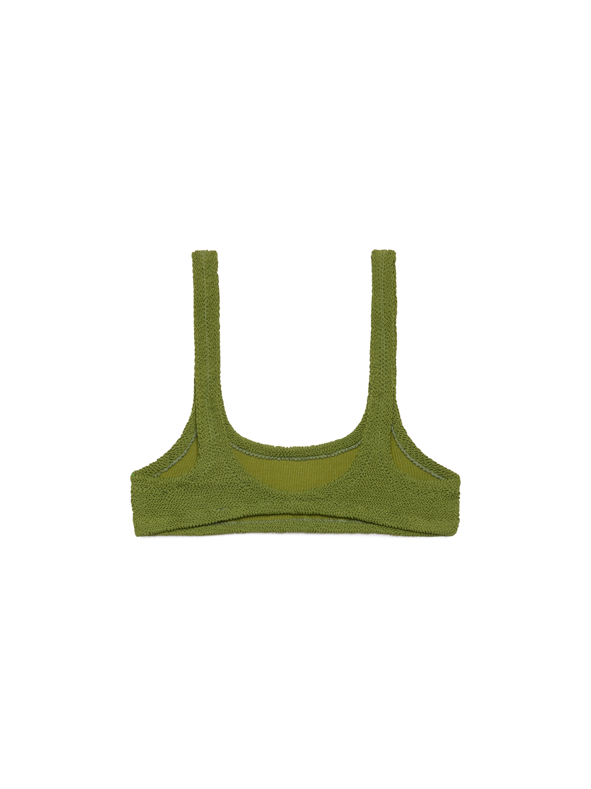 Naima military green crinkle classic bralette top - MC2 Saint Barth
