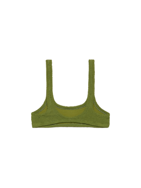 Naima military green crinkle classic bralette top - MC2 Saint Barth