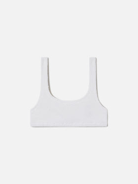 Top bikini Naima bralette in tessuto crinkle bianco