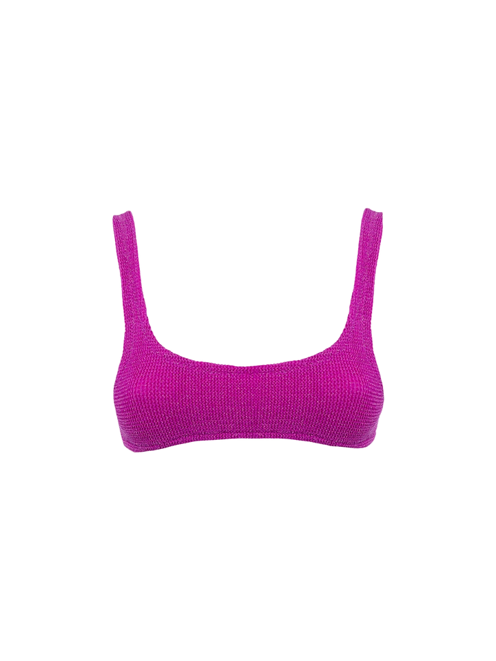 Woman fuchsia lurex classic crinkle bralette Naima - MC2 Saint Barth