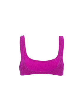 Woman fuchsia lurex classic crinkle bralette Naima - MC2 Saint Barth