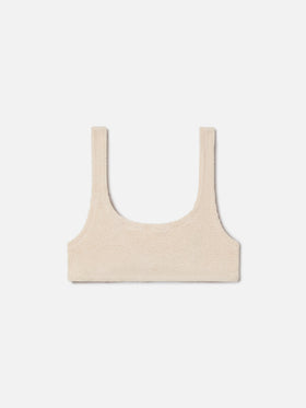 Top bikini Naima bralette in tessuto crinkle beige chiaro
