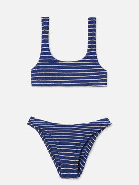 Bikini Naima Elise crinkle blu a righe