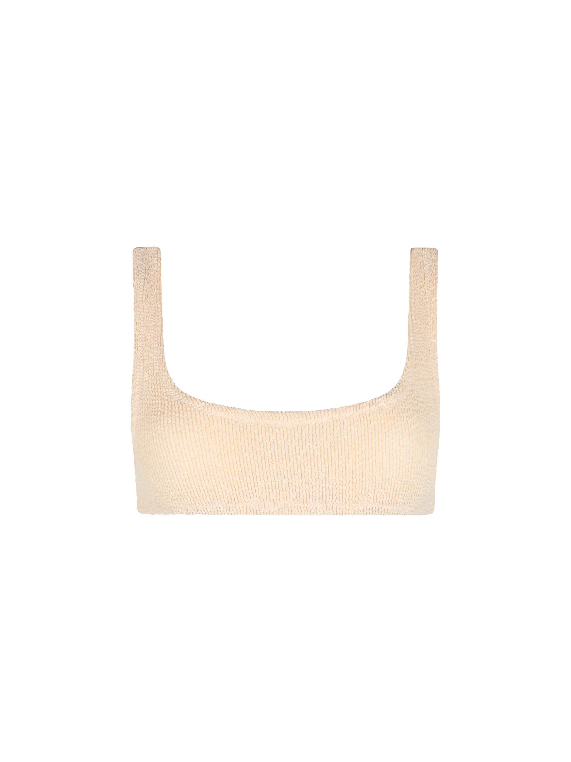 Naima beige crinkle classic bralette top - MC2 Saint Barth