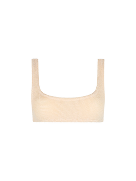 Naima beige crinkle classic bralette top - MC2 Saint Barth