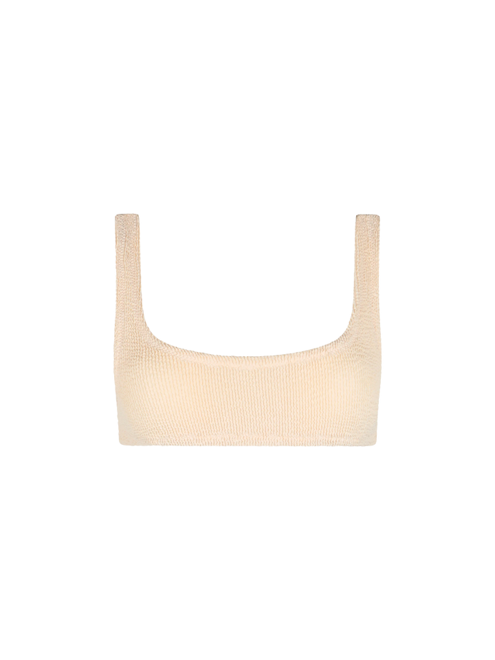 Naima beige crinkle classic bralette top