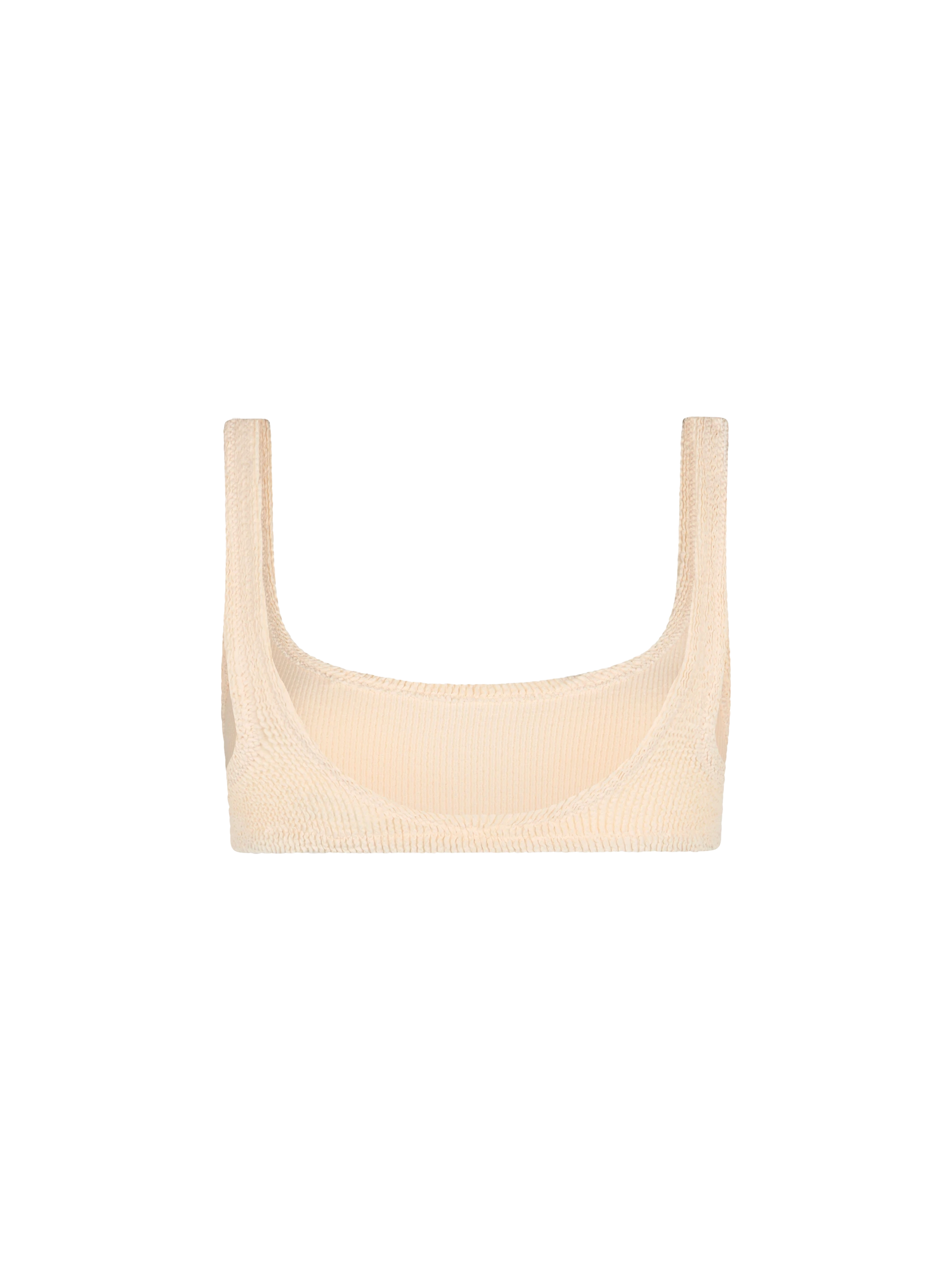 Naima beige crinkle classic bralette top - MC2 Saint Barth