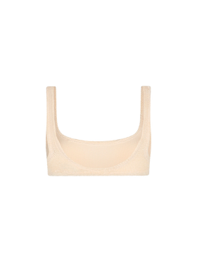 Naima beige crinkle classic bralette top - MC2 Saint Barth