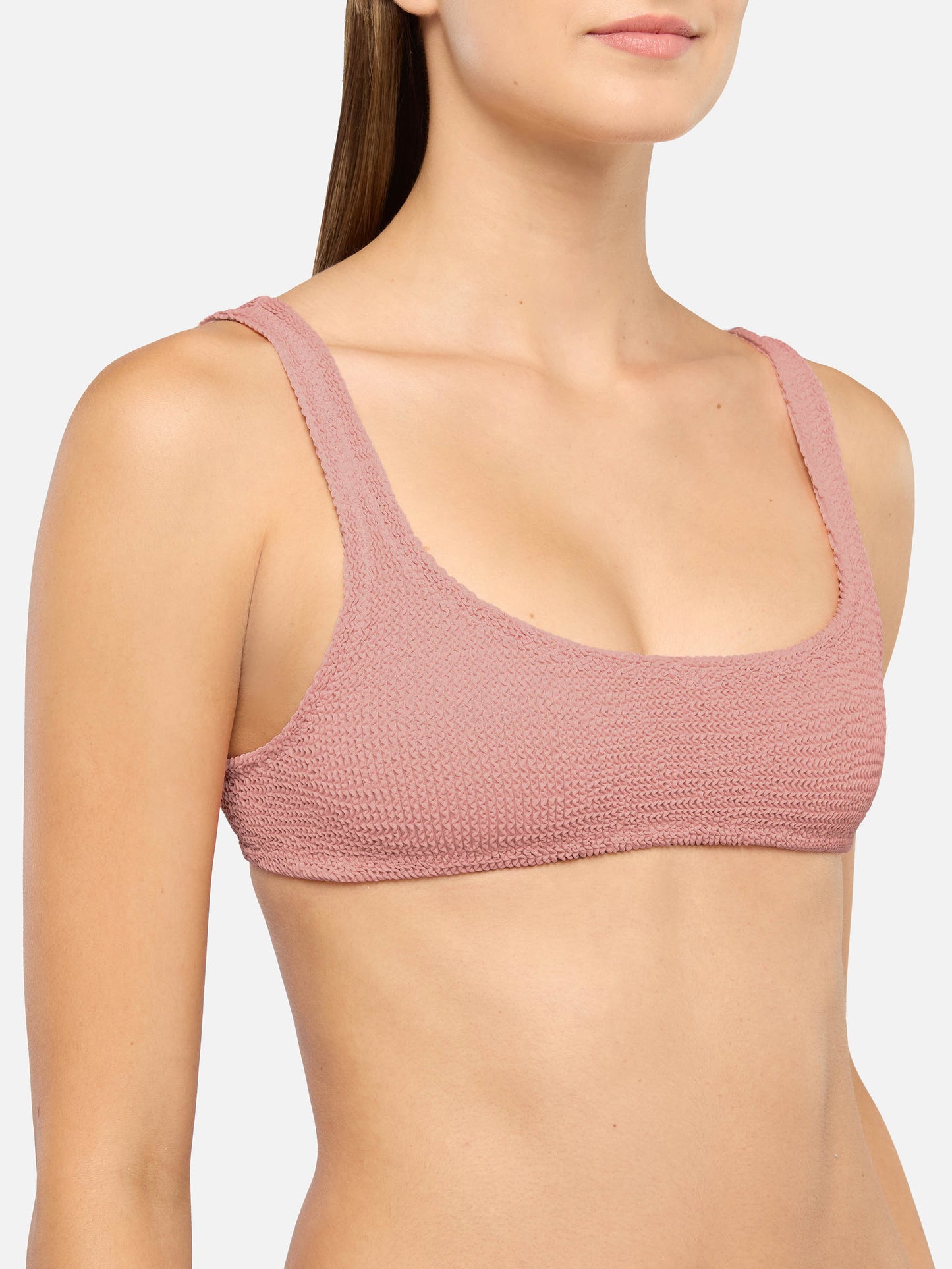 Naima crinkle classico top a bralette rosa