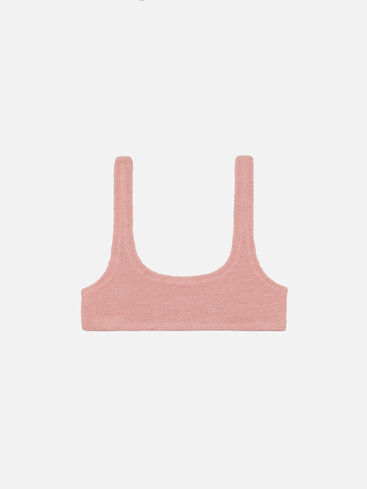 Naima crinkle classico top a bralette rosa