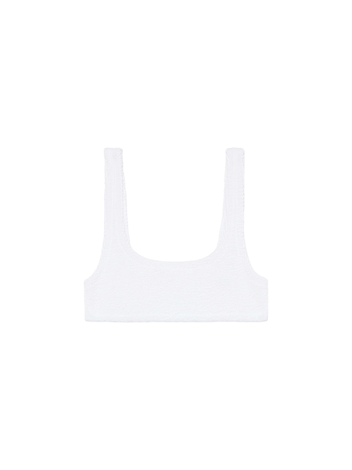 Naima crinkle classico top a bralette bianco