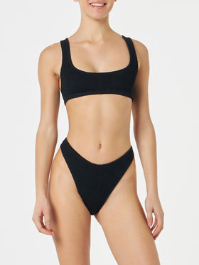Black crinkle bralette bikini Naima Elise